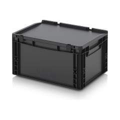 ESD ED 43/22 HG. ESD-Eurobehälter mit Scharnierdeckel