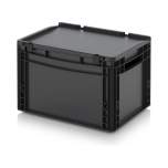 Eurobehälter mit Scharnierdeckel 40 x 30 x 28,5 cm - Auer ESD ED 43/27