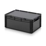 Euro container with hinged lid 60 x 40 x 28.5 cm - Auer ESD ED 64/27