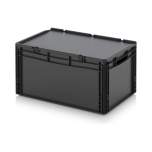 Euro container with hinged lid 60 x 40 x 33.5 cm - Auer ESD ED 64/32