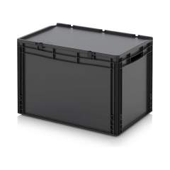 Euro container with hinged lid 60 x 40 x 43.5 cm - Auer ESD ED 64/42