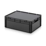 Euro container with hinged lid 80 x 60 x 33.5 cm - Auer ESD ED 86/32