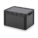 Euro container with hinged lid 80 x 60 x 53.5 cm - Auer ESD ED 86/52