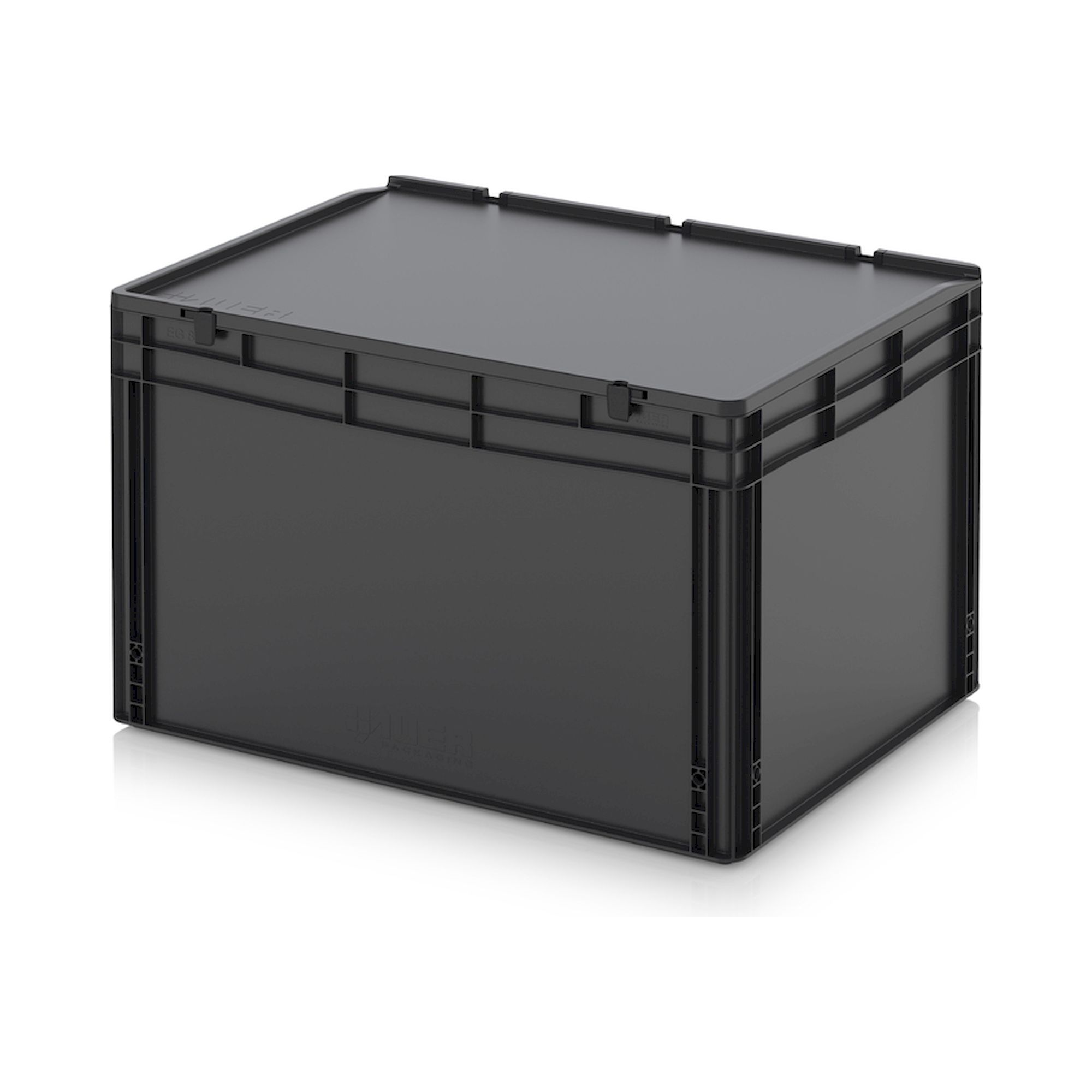 ESD ED 86/52 HG. ESD-Eurobehälter mit Scharnierdeckel, 80x60x53,5 cm