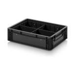 Euro container with dividers 40 x 30 x 12 cm - Auer ESD EG GEF QLT 4312 HG
