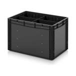 Eurobehälter mit Unterteilung 60 x 40 x 42 cm - Auer ESD EG GEF QLT 6442 HG