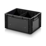 Eurobehälter mit Unterteilung 40 x 30 x 22 cm - Auer ESD EG GEF QT 4322 HG