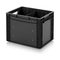 Eurobehälter mit Unterteilung 40 x 30 x 32 cm - Auer ESD EG GEF QT 4332
