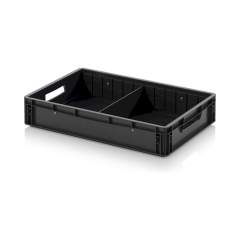 Eurobehälter mit Unterteilung 60 x 40 x 12 cm - Auer ESD EG GEF QT 6412