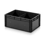 Eurobehälter mit Unterteilung 60 x 40 x 27 cm - Auer ESD EG GEF QT 6427 HG