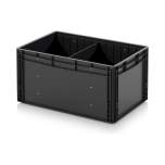 Eurobehälter mit Unterteilung 60 x 40 x 32 cm - Auer ESD EG GEF QT 6432 HG