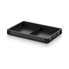 Euro container with dividers 60 x 40 x 7.5 cm - Auer ESD EG GEF QT 6475 HG