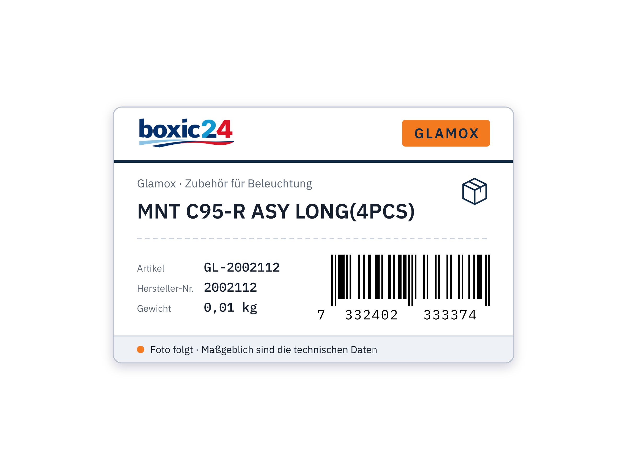 Glamox MNT C95-R ASY LONG(4PCS)