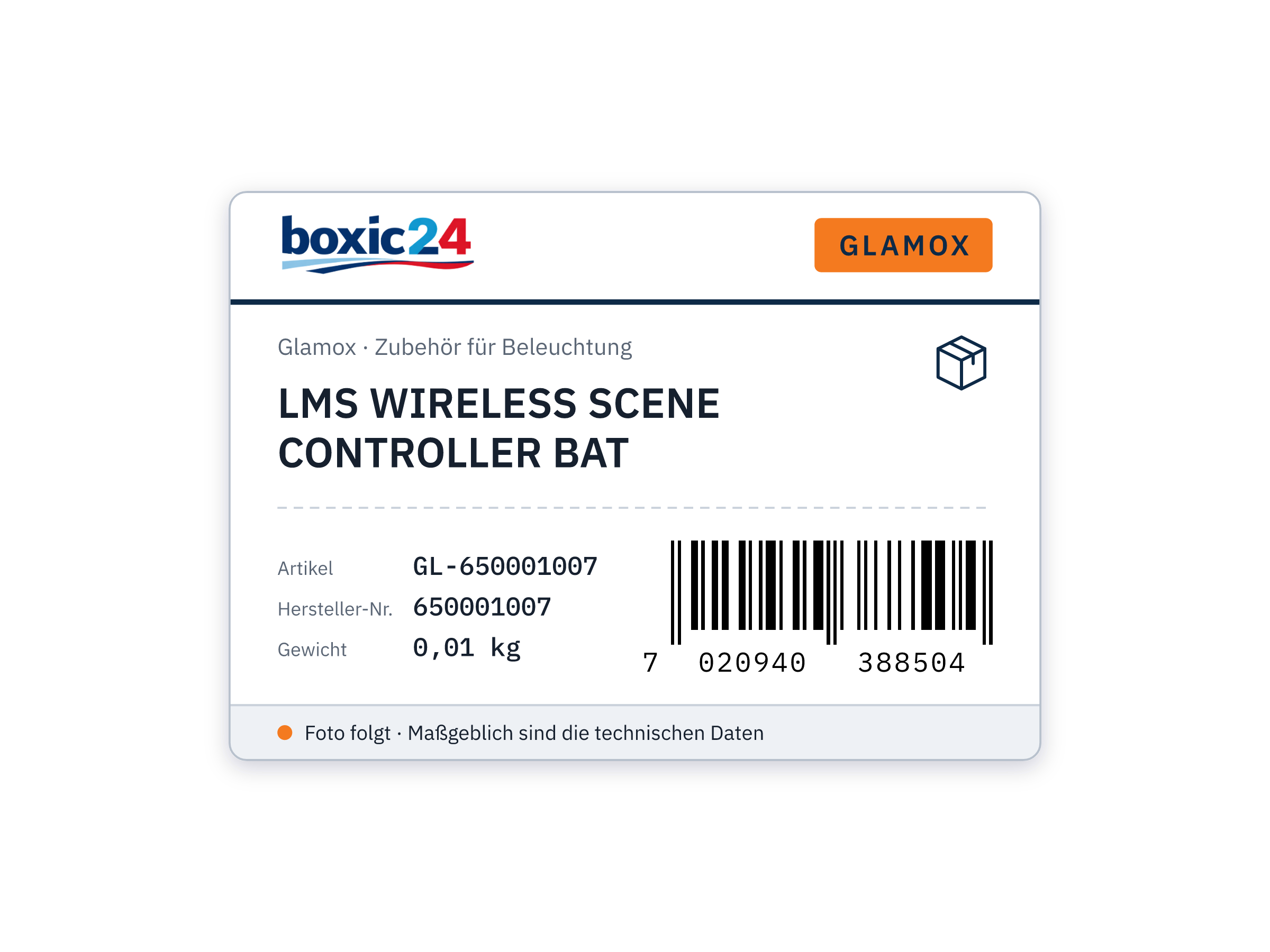 Glamox LMS WIRELESS SCENE CONTROLLER BAT