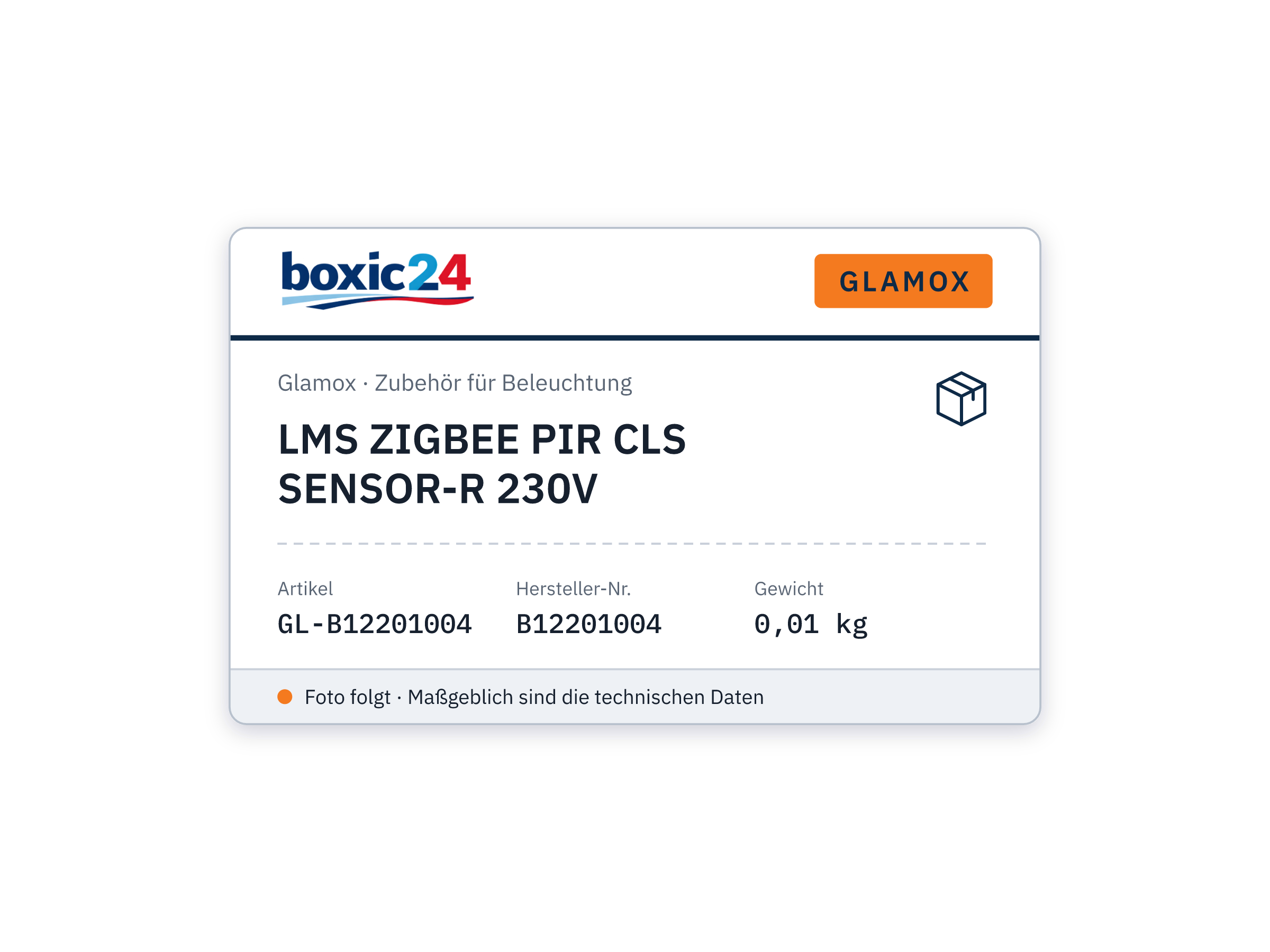 Glamox LMS ZIGBEE PIR CLS SENSOR-R 230V