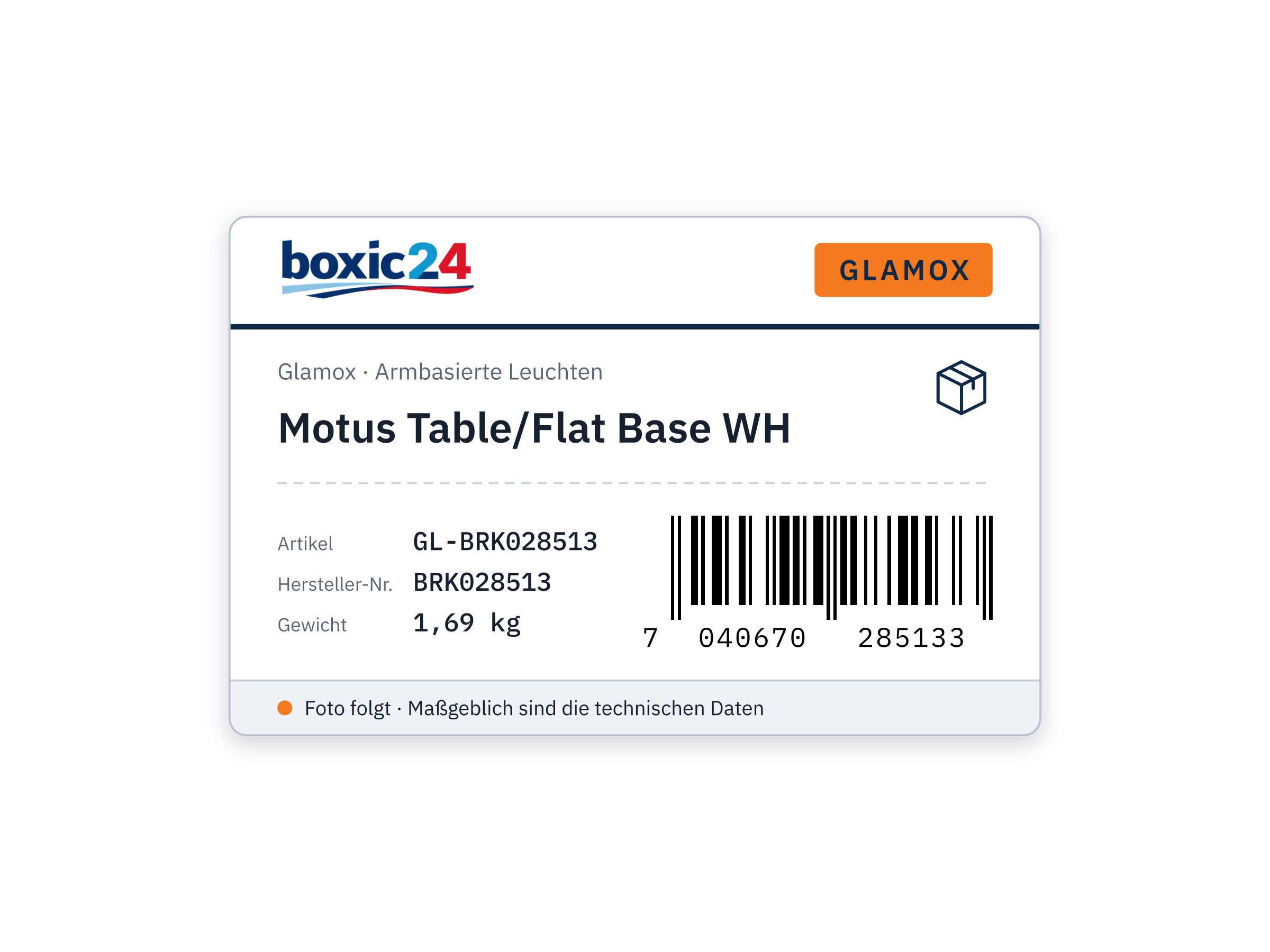 Glamox Motus Table/Flat Base WH