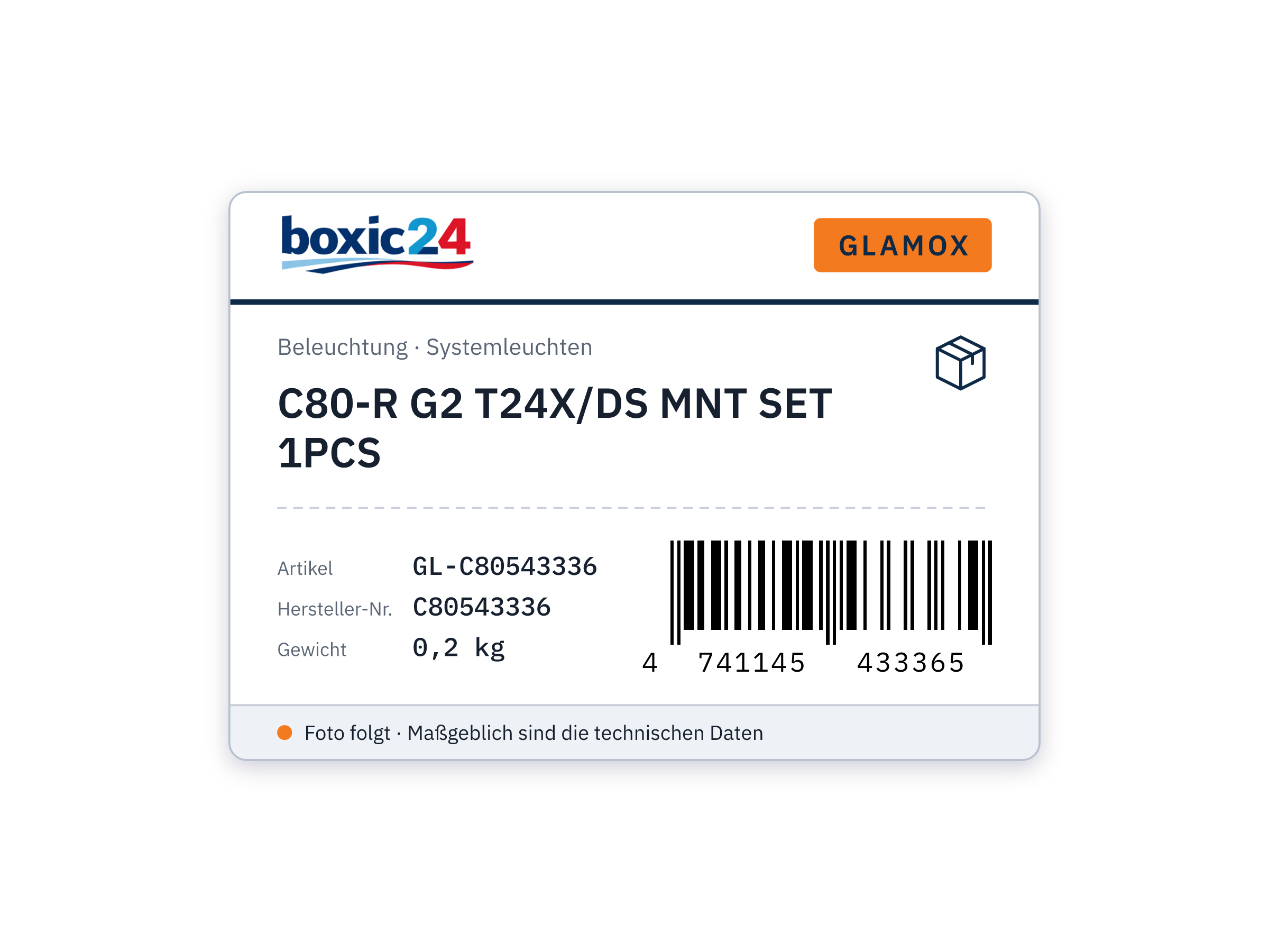 Glamox C80-R G2 T24X/DS MNT SET 1PCS