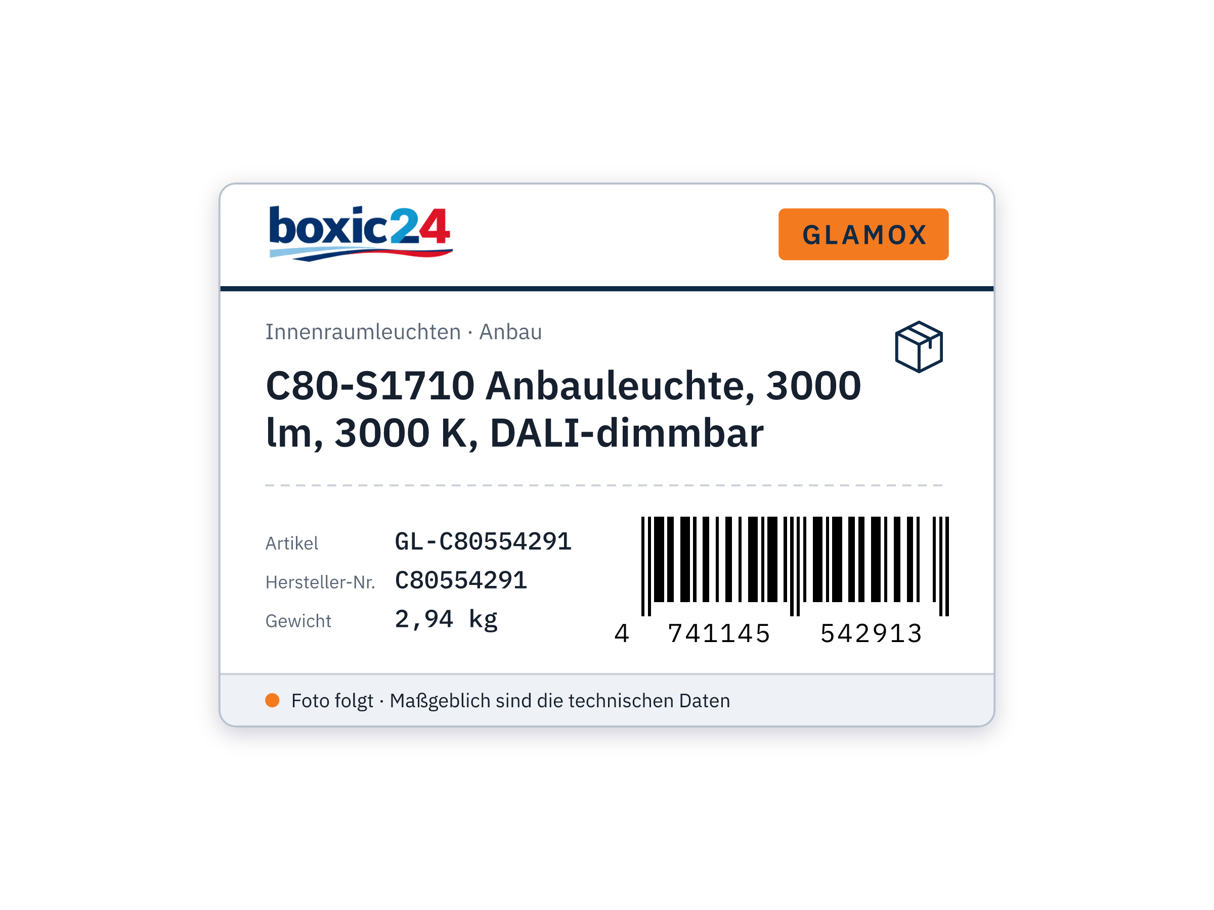 C80-S1710 surface-mounted luminaire, 3000 lm, 3000 K, DALI dimmable - Glamox C80554291