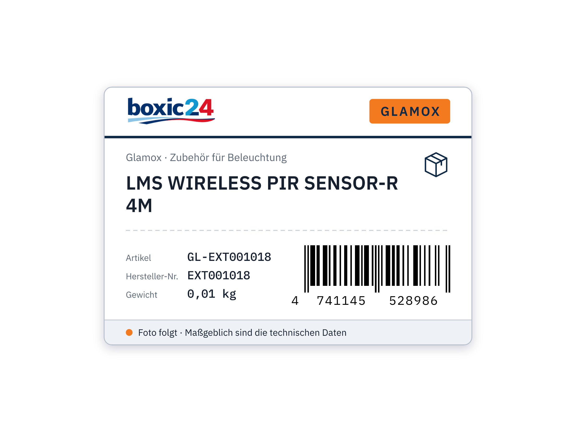 Glamox LMS WIRELESS PIR SENSOR-R 4M