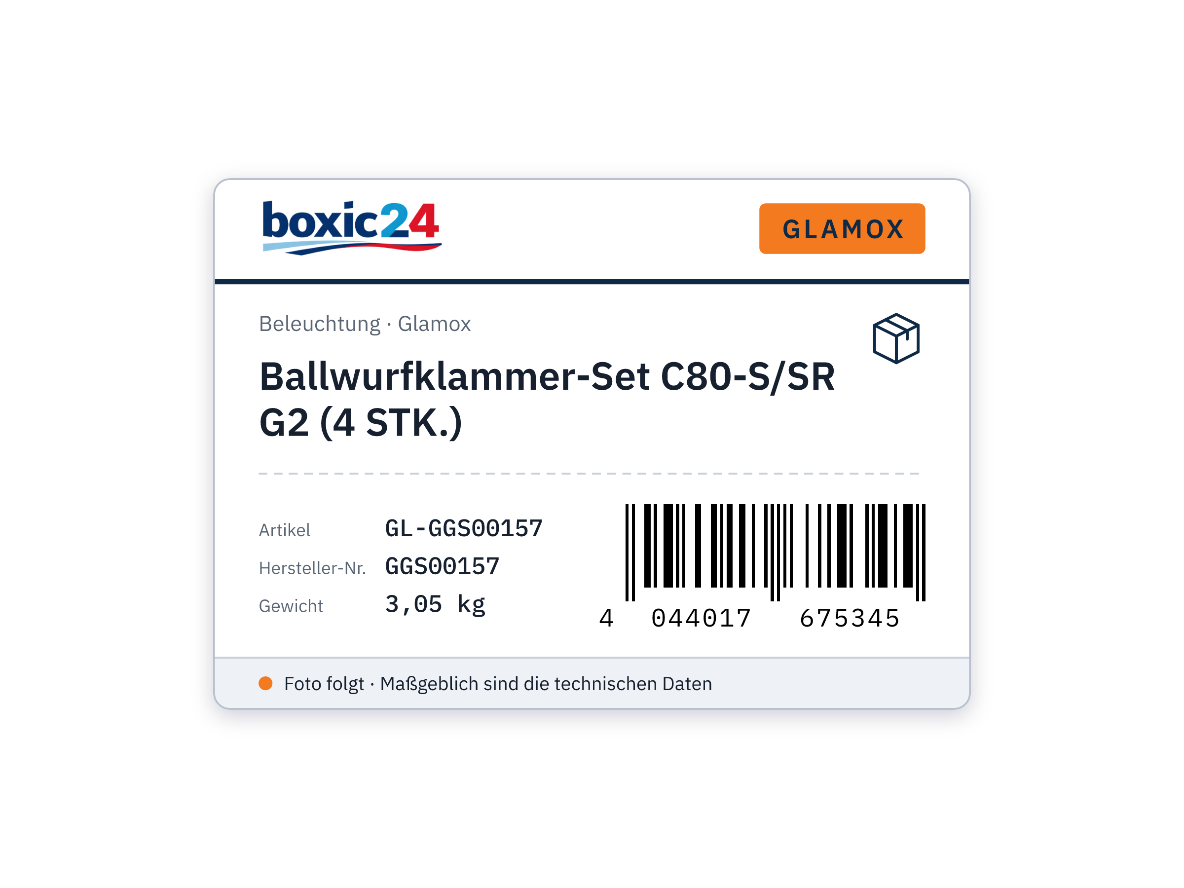 Glamox Ballwurfklammer-Set C80-S/SR G2 (4 STK.)