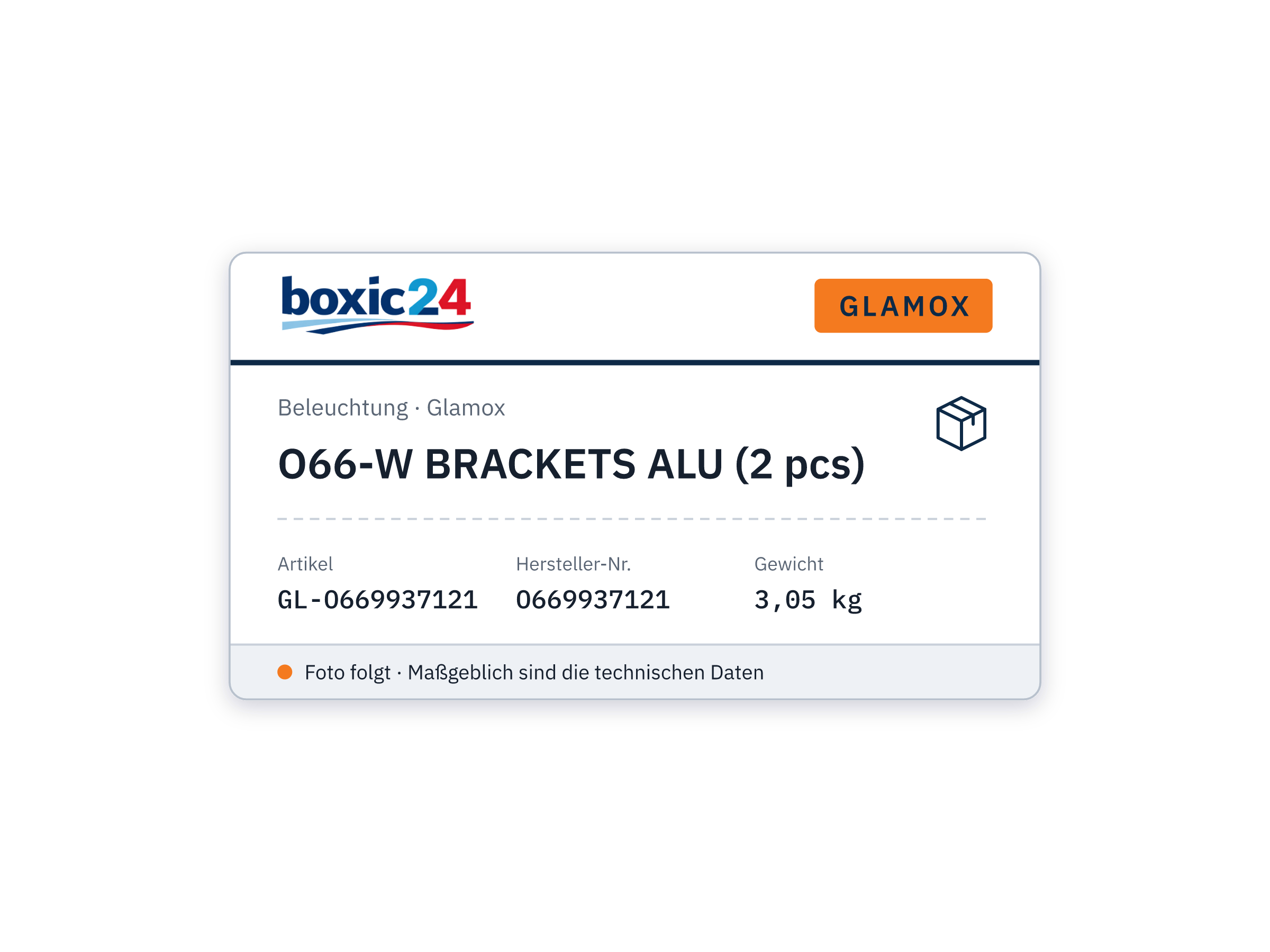 Glamox O66-W BRACKETS ALU (2 pcs)