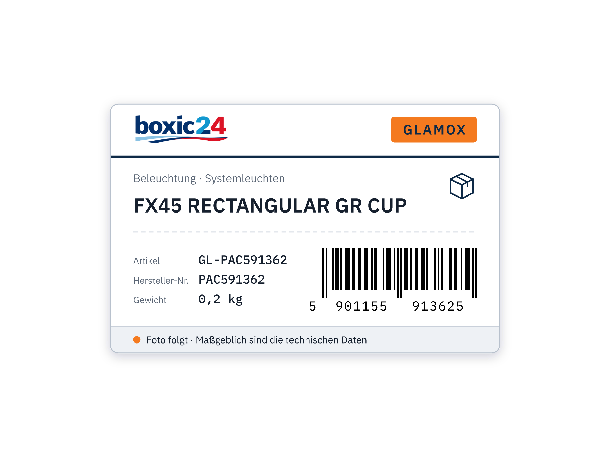 Glamox FX45 RECTANGULAR GR CUP