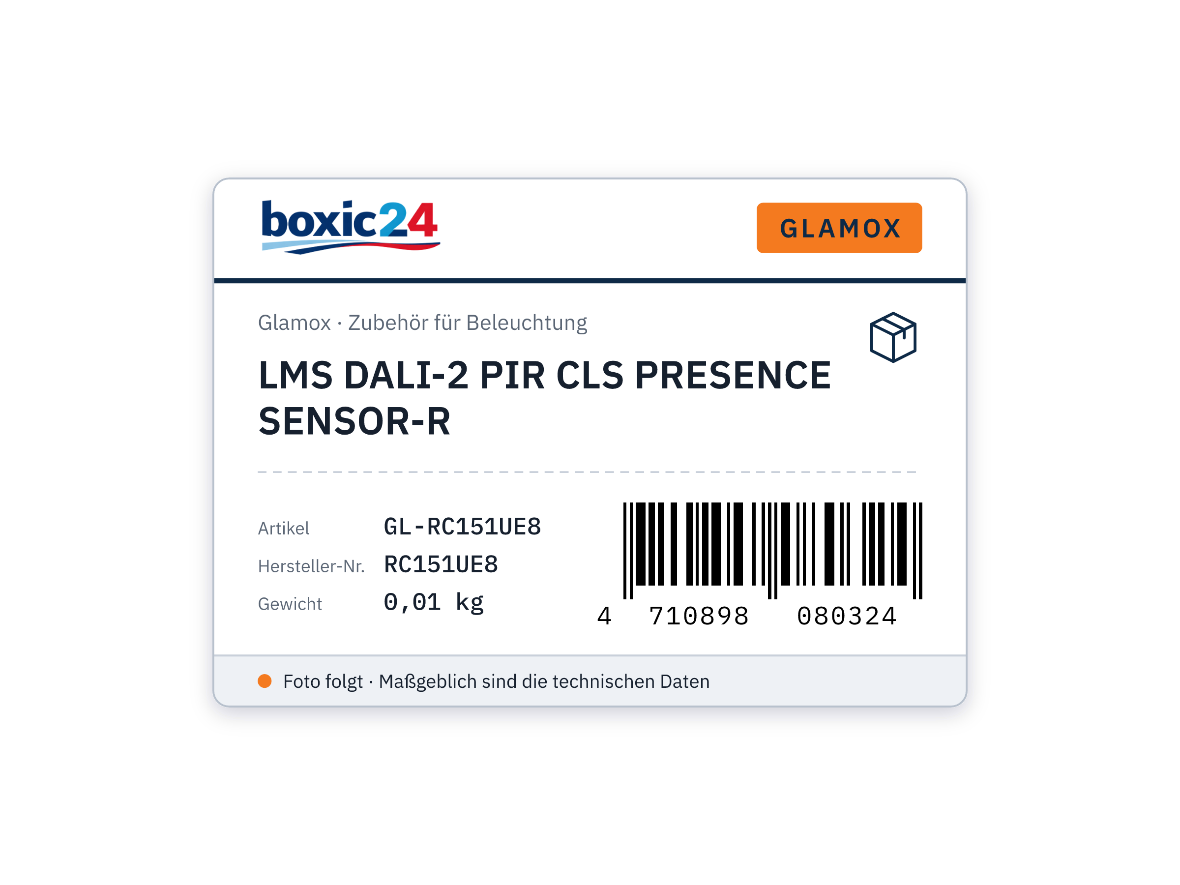 Glamox LMS DALI-2 PIR CLS PRESENCE SENSOR-R