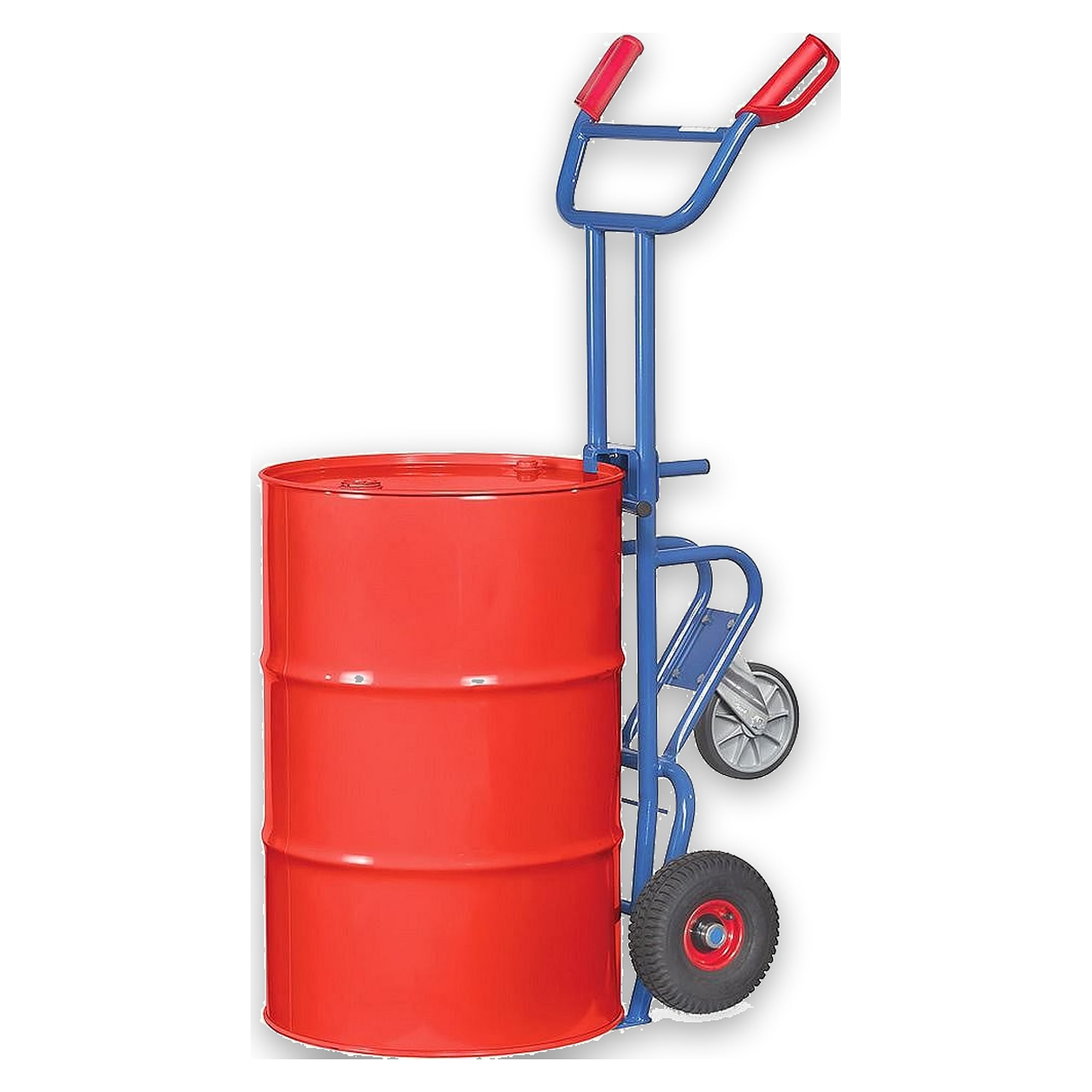 Fasskarre 300 kg mit klappbarem Stützrad, Vollgummiräder 250 x 60 mm - Fetra 1071