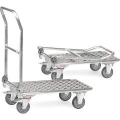 Fetra 1133. Collapsible carts alu. Handlebar foldable onto platform, alu