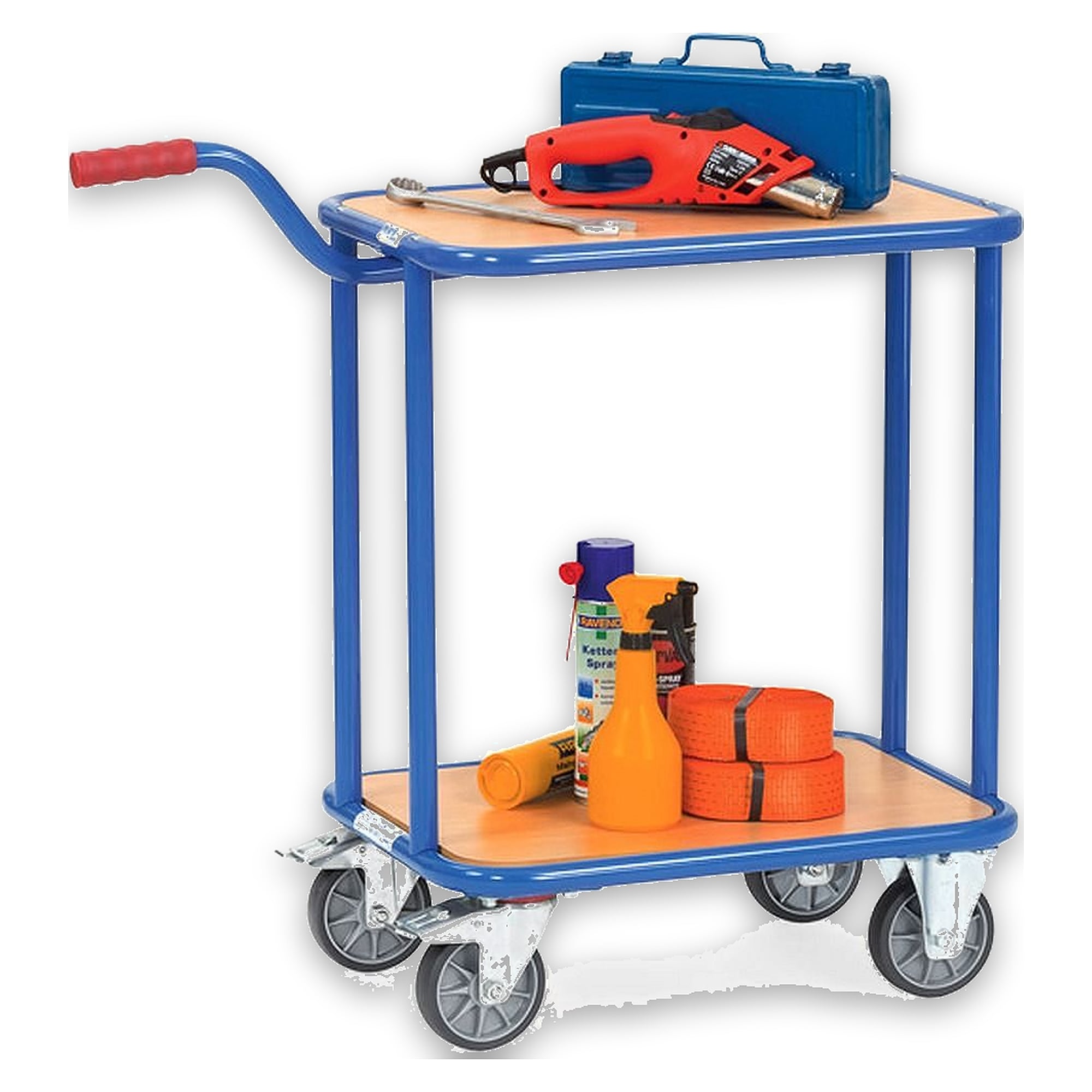 Griffroller 250 kg, Ladefläche 600 x 450 mm (Holzboden, 2 Etagen) - Fetra 1164