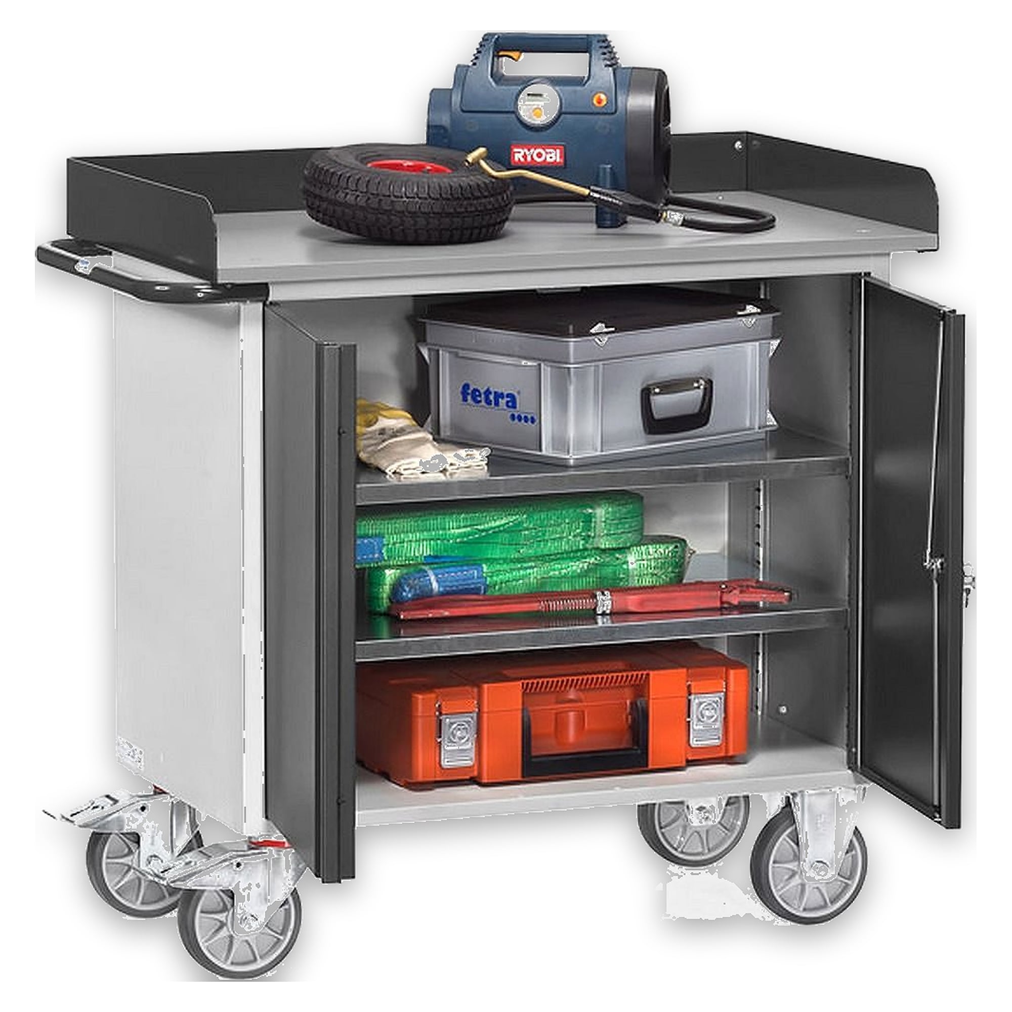Workshop Trolley 400 kg, Platform 985 x 590 mm - Fetra 12456-7016
