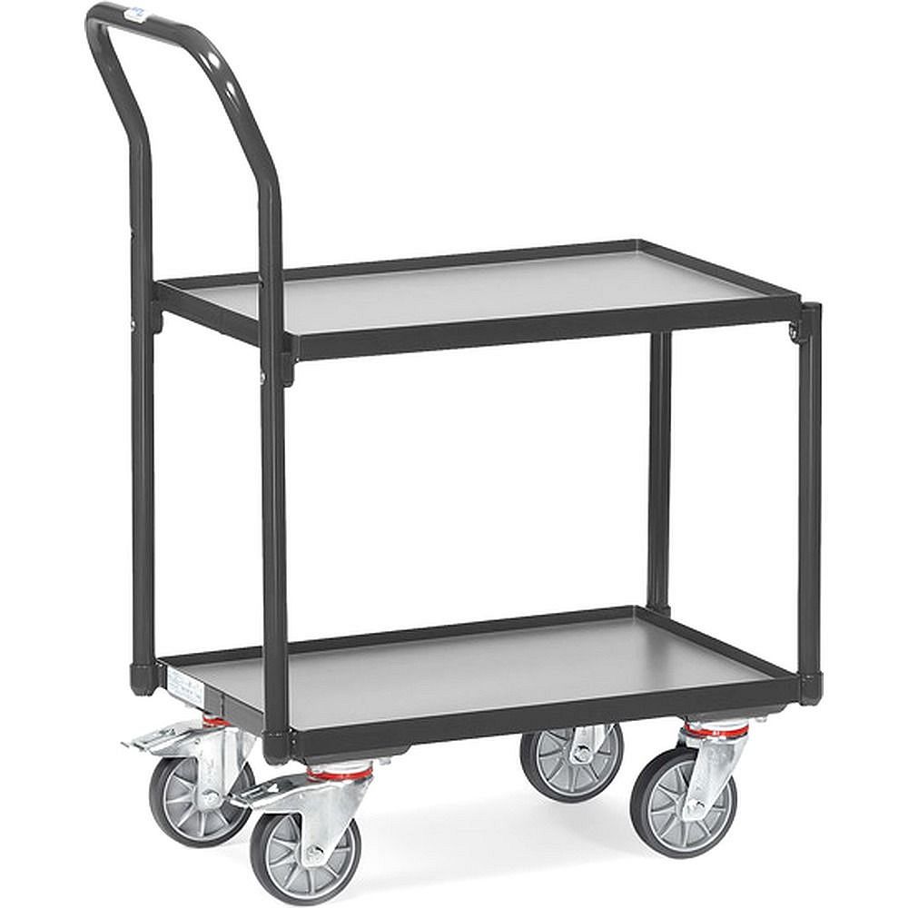 Fetra Etagenroller mit Rohrschiebebügel, 2 Etagen mit Rand, Ladefl. 605x405 mm