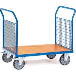 Fetra 1520. Double open sided platform carts. up to 600 kg, ends made of wire  lattice