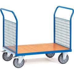 Fetra 1523. Double open sided platform carts. up to 600 kg, ends made of wire  lattice