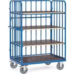 Fetra 18312-1. Shelved trolleys. 1200 kg, 4 shelves, with uprigths and 1 detachable side panel, height 1800mm
