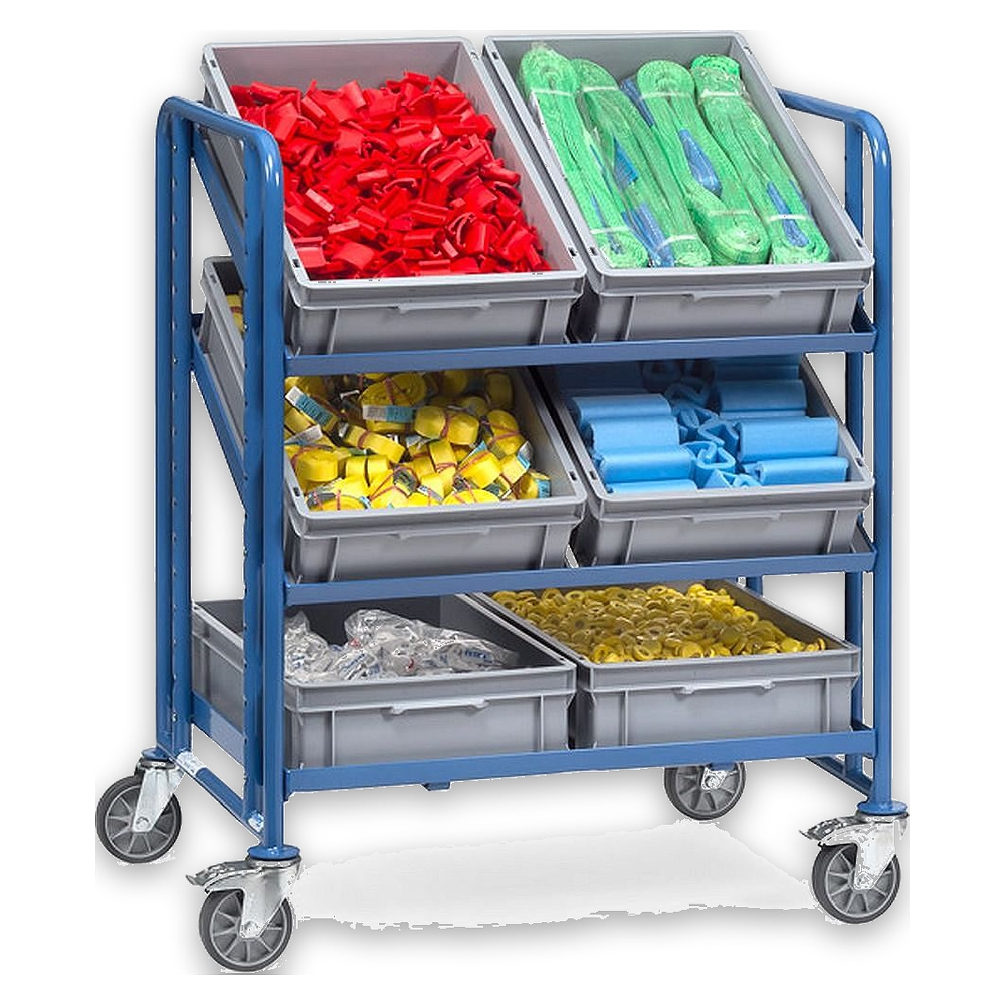 Eurokastenwagen mit 6 Eurokästen, 3 Etagen, 820 x 610 mm - Fetra 2392