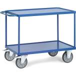 Fetra 2400W. Tischwagen mit Stahlblech-Wannen. bis 600 kg, mit 2 Böden aus Stahlblech, mit 10 mm hohem Rand