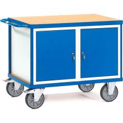 Fetra 2475. Heavy workshop cart. 600 kg, platform size 1050x700 mm, with 2 cupboards