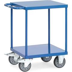 Fetra 2496B. Table top carts with steel sheet platforms. 400 kg, platform size 600x600 mm, with 2 steel sheet platforms, flush with frame