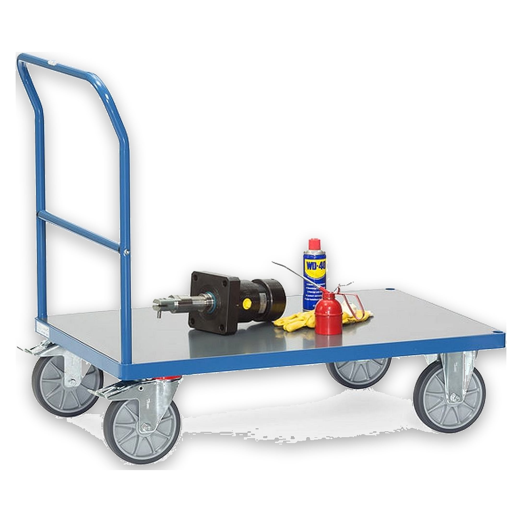 Push-Handle Trolley 850 x 500 mm 500kg with rigid PVC platform - Fetra 25001430