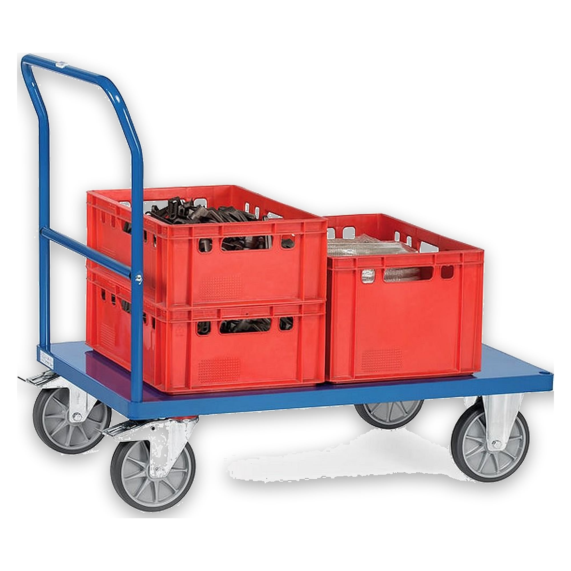 Schiebebügelwagen 1000 × 700 mm 600 kg mit bündigen Stahlblech-Plattformen - Fetra 2502B
