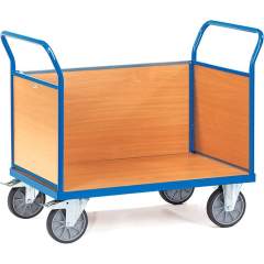 Fetra 2531. Open sided platform carts. up to 600 kg, panelled ends and panelled sides made of derived timber material boards