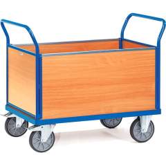 Fetra 2550. Closed platform carts. up to 600 kg, panelled ends and panelled sides made of derived timber material boards