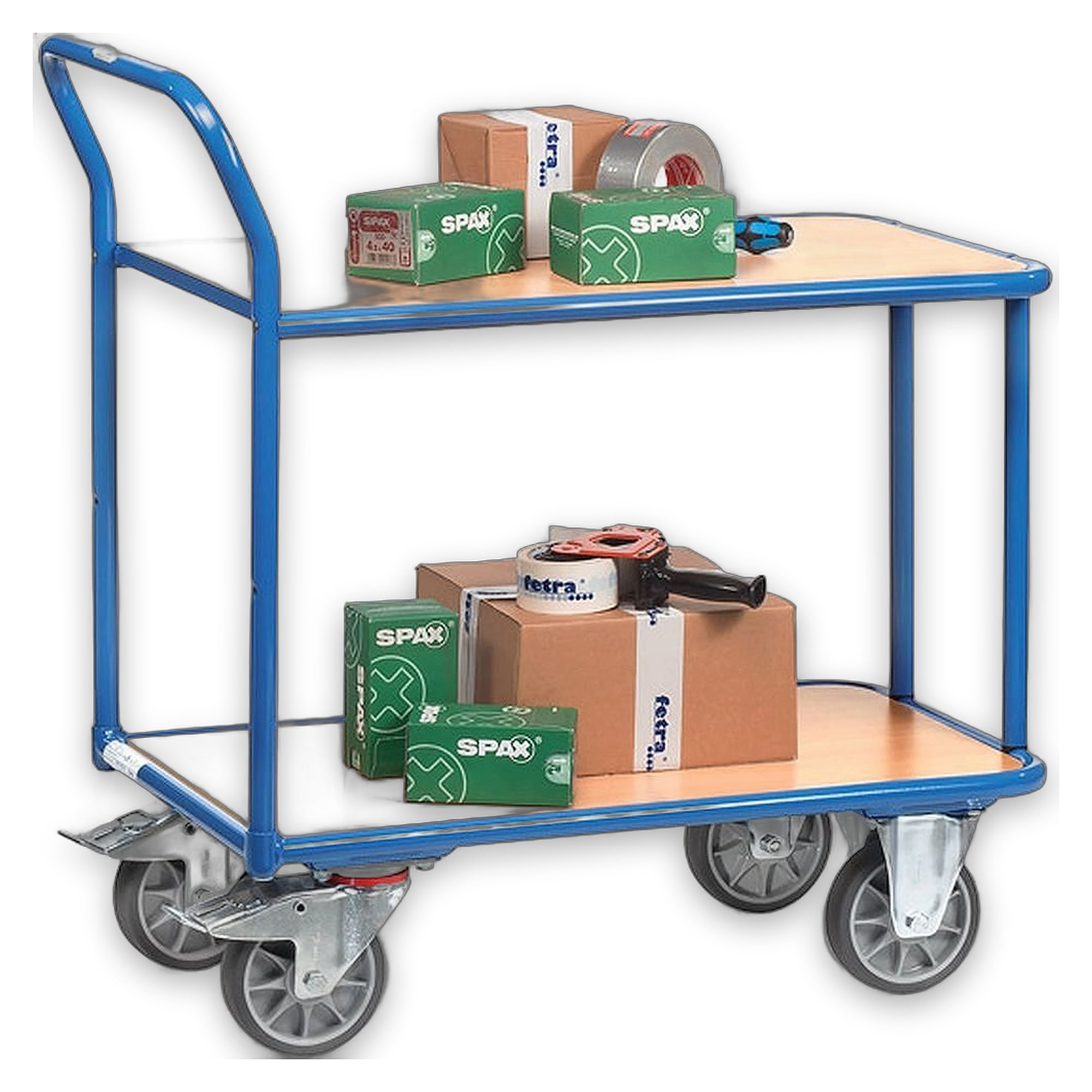 Tischwagen mit 2 Etagen 1000 x 700 mm, Tragkraft 400 kg - Fetra 2602