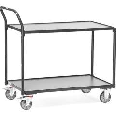 Fetra 2740/7016. Leichte Tischwagen Grey Edition. 300 kg, mit 2 Böden aus Holz, Griff hochstehend