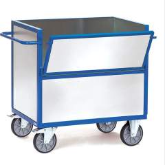 Fetra 2822. Sheet steel box carts. 600 kg, angle steel construction, sides of galvanized steel plates