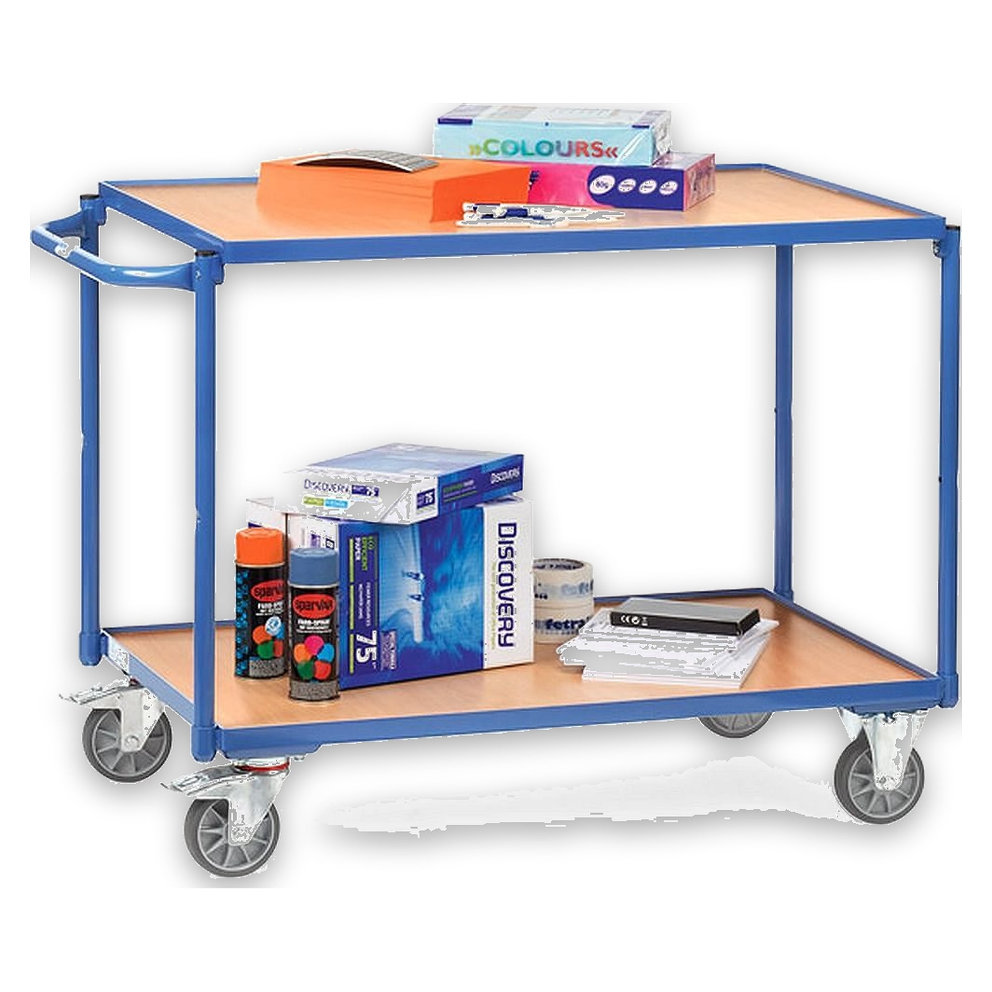 Platform Trolley 2 tiers Load Area 1000 x 600 mm TPE 120 kg/Tier - Fetra 2942