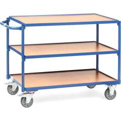 Fetra 2952. Light table top carts. 300 kg, 3 shelves, horizontal push bar