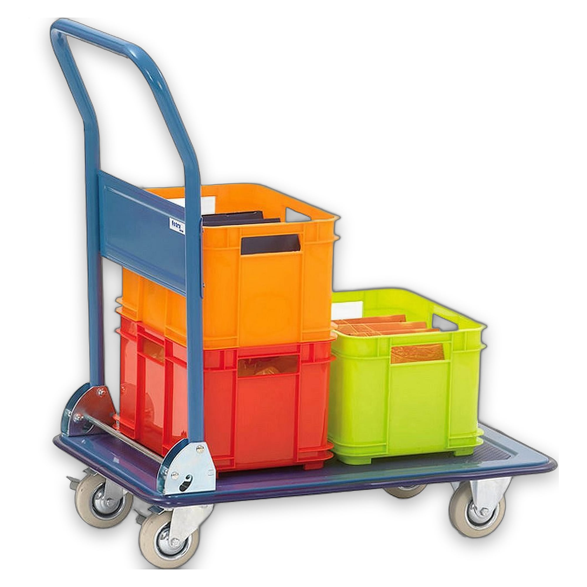 Ganzstahl-Klappwagen Plattform 740 x 480 mm Vollgummi - Fetra 3100