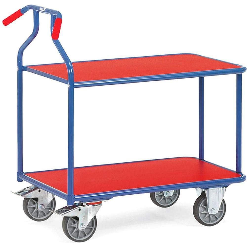Fetra Optiliner-Tischwagen 3601 blau/rot, Ladefläche 900x600 mm